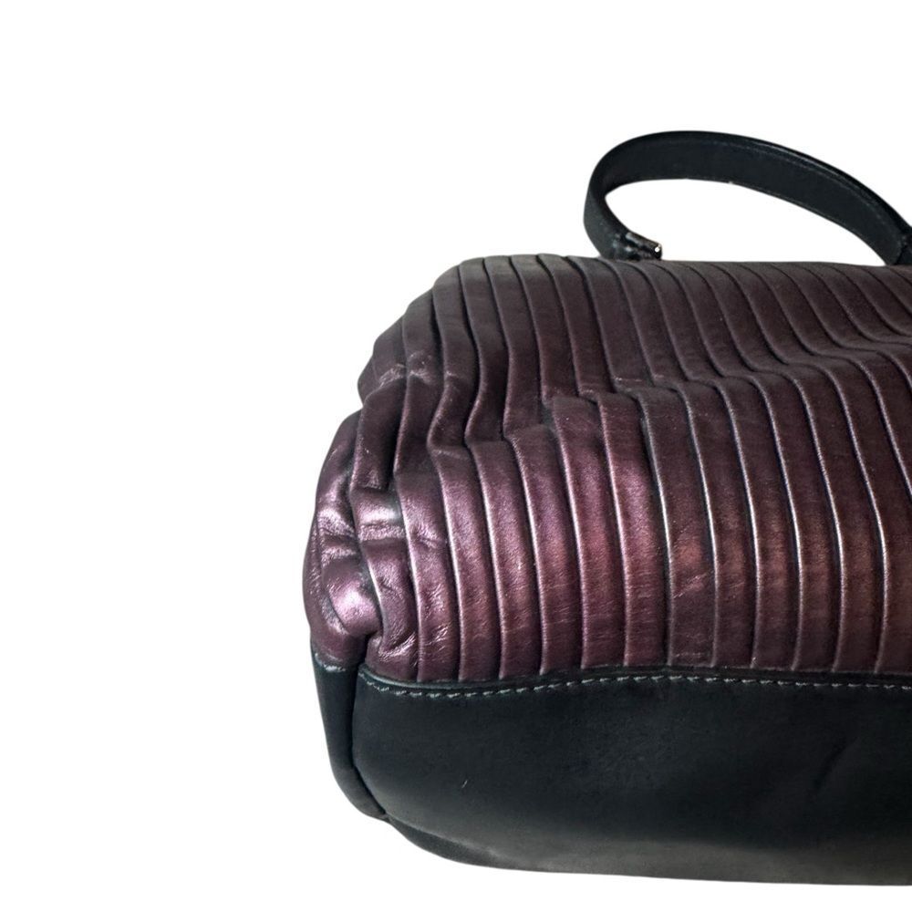 DOLCE & GABBANA Metallic Purple Pleated & Black Leather Doctor Bag Ltd Edition - Picture 12 of 16